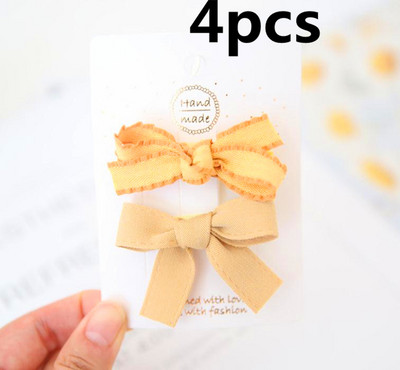 4 tk/komplekt Korea laste juuksenõelad tüdrukutele Sweet Bowknot juukseklambrid Barrettes Princess Boutique Käsitsi valmistatud peakatted Juuste aksessuaarid