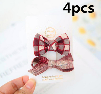 4 tk/komplekt Korea laste juuksenõelad tüdrukutele Sweet Bowknot juukseklambrid Barrettes Princess Boutique Käsitsi valmistatud peakatted Juuste aksessuaarid