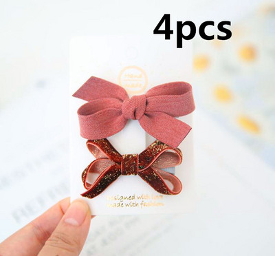 4 tk/komplekt Korea laste juuksenõelad tüdrukutele Sweet Bowknot juukseklambrid Barrettes Princess Boutique Käsitsi valmistatud peakatted Juuste aksessuaarid