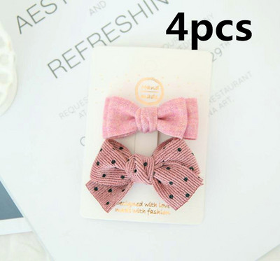 4 tk/komplekt Korea laste juuksenõelad tüdrukutele Sweet Bowknot juukseklambrid Barrettes Princess Boutique Käsitsi valmistatud peakatted Juuste aksessuaarid