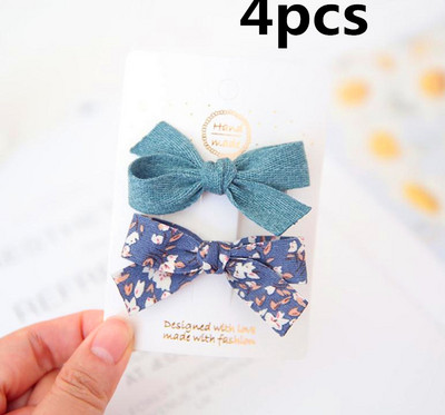 4 tk/komplekt Korea laste juuksenõelad tüdrukutele Sweet Bowknot juukseklambrid Barrettes Princess Boutique Käsitsi valmistatud peakatted Juuste aksessuaarid