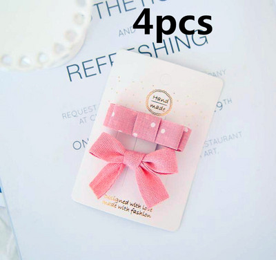 4 tk/komplekt Korea laste juuksenõelad tüdrukutele Sweet Bowknot juukseklambrid Barrettes Princess Boutique Käsitsi valmistatud peakatted Juuste aksessuaarid