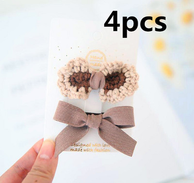 4 tk/komplekt Korea laste juuksenõelad tüdrukutele Sweet Bowknot juukseklambrid Barrettes Princess Boutique Käsitsi valmistatud peakatted Juuste aksessuaarid