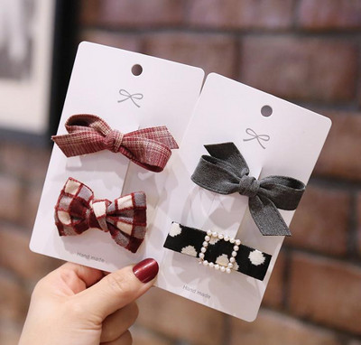 4 tk/komplekt Korea laste juuksenõelad tüdrukutele Sweet Bowknot juukseklambrid Barrettes Princess Boutique Käsitsi valmistatud peakatted Juuste aksessuaarid