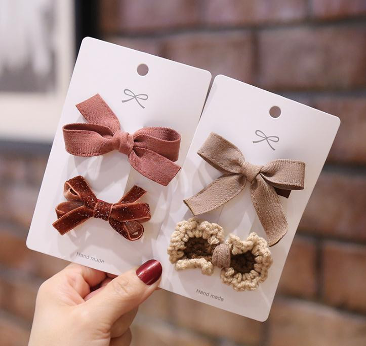 4 tk/komplekt Korea laste juuksenõelad tüdrukutele Sweet Bowknot juukseklambrid Barrettes Princess Boutique Käsitsi valmistatud peakatted Juuste aksessuaarid