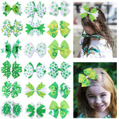 ncmama Mašnice za kosu za djevojčice za djevojčice Mašne s otisnutim crtanim crtama djeteline Ukosnice za kosu Dodaci za djevojke Dekoracija pokrivala za glavu