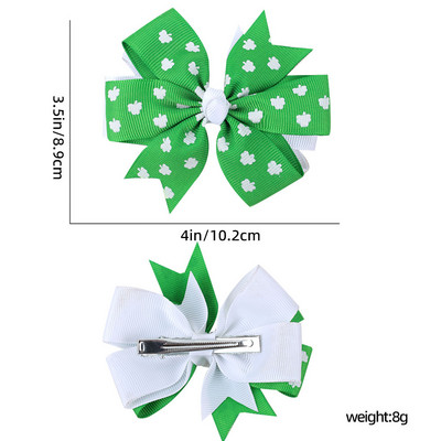 ncmama Mašnice za kosu za djevojčice za djevojčice Mašne s otisnutim crtanim crtama djeteline Ukosnice za kosu Dodaci za djevojke Dekoracija pokrivala za glavu