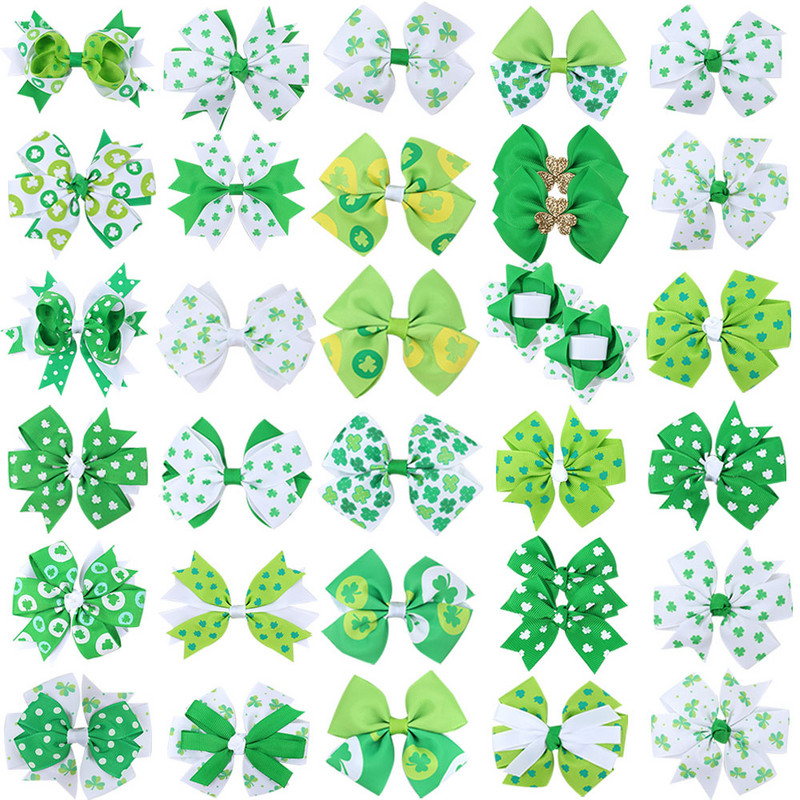 ncmama Mašnice za kosu za djevojčice za djevojčice Mašne s otisnutim crtanim crtama djeteline Ukosnice za kosu Dodaci za djevojke Dekoracija pokrivala za glavu