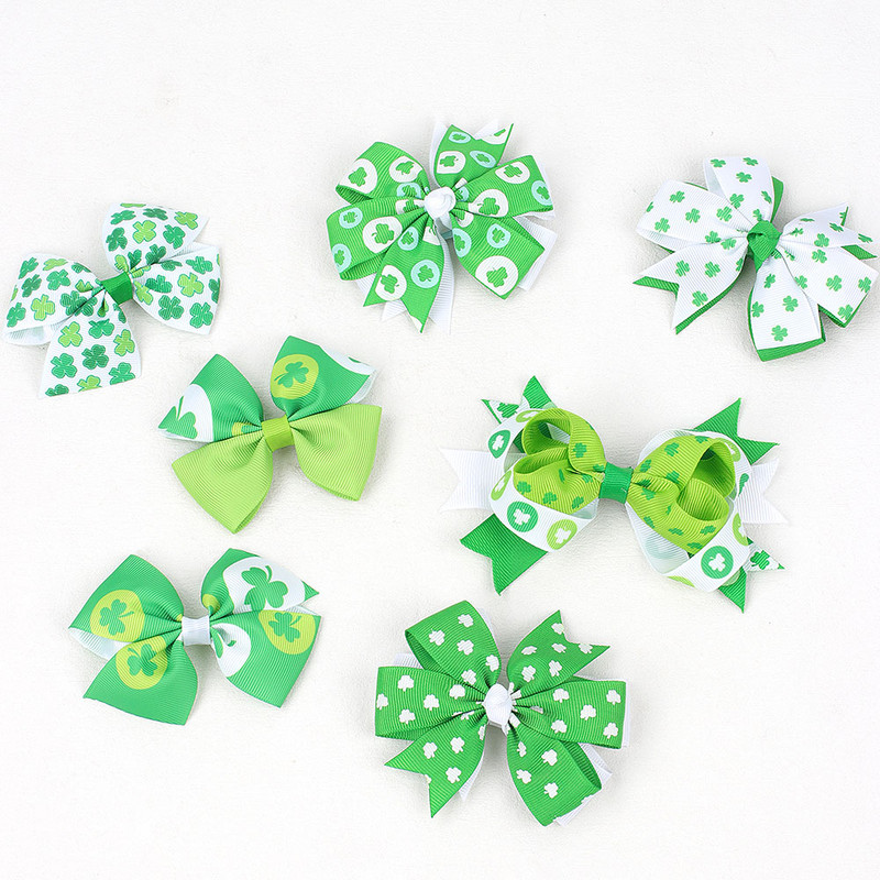 ncmama Mašnice za kosu za djevojčice za djevojčice Mašne s otisnutim crtanim crtama djeteline Ukosnice za kosu Dodaci za djevojke Dekoracija pokrivala za glavu