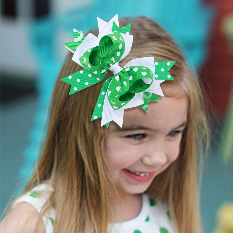 ncmama Mašnice za kosu za djevojčice za djevojčice Mašne s otisnutim crtanim crtama djeteline Ukosnice za kosu Dodaci za djevojke Dekoracija pokrivala za glavu