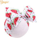 YANJIE 2023 Nové veľké 7" mašle do vlasov s uzlom, čelenka s potlačou guľky, elastická čelenka, DIY dievčenské vlasové doplnky pre bábätká