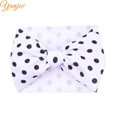 YANJIE 2023 Nové veľké 7" mašle do vlasov s uzlom, čelenka s potlačou guľky, elastická čelenka, DIY dievčenské vlasové doplnky pre bábätká