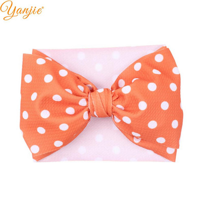 YANJIE 2023 Nové veľké 7" mašle do vlasov s uzlom, čelenka s potlačou guľky, elastická čelenka, DIY dievčenské vlasové doplnky pre bábätká