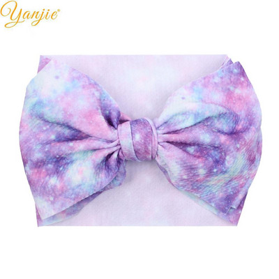 YANJIE 2023 Nové veľké 7" mašle do vlasov s uzlom, čelenka s potlačou guľky, elastická čelenka, DIY dievčenské vlasové doplnky pre bábätká