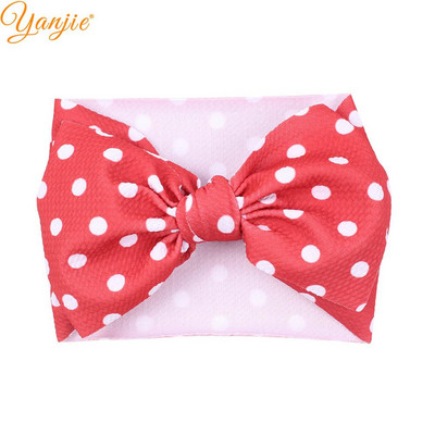 YANJIE 2023 Nové veľké 7" mašle do vlasov s uzlom, čelenka s potlačou guľky, elastická čelenka, DIY dievčenské vlasové doplnky pre bábätká