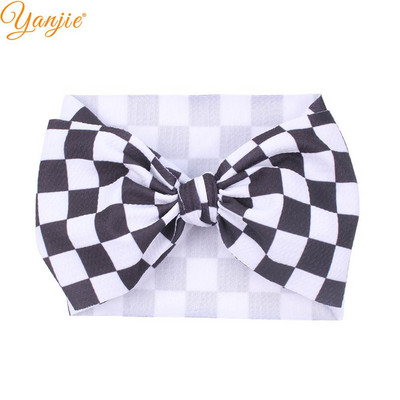 YANJIE 2023 Nové veľké 7" mašle do vlasov s uzlom, čelenka s potlačou guľky, elastická čelenka, DIY dievčenské vlasové doplnky pre bábätká