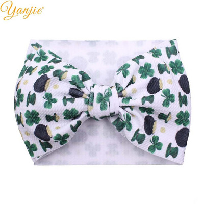 YANJIE 2023 Nové veľké 7" mašle do vlasov s uzlom, čelenka s potlačou guľky, elastická čelenka, DIY dievčenské vlasové doplnky pre bábätká