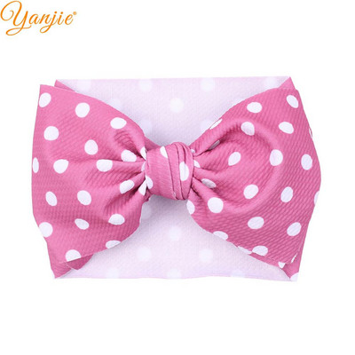 YANJIE 2023 Nové veľké 7" mašle do vlasov s uzlom, čelenka s potlačou guľky, elastická čelenka, DIY dievčenské vlasové doplnky pre bábätká