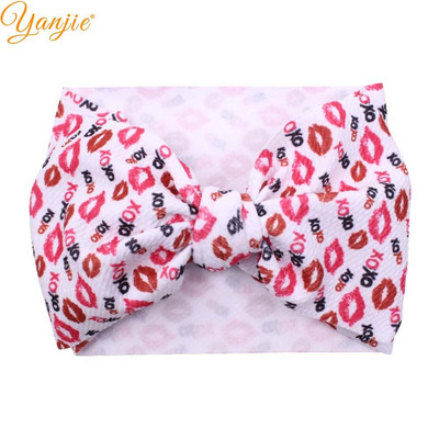 YANJIE 2023 Nové veľké 7" mašle do vlasov s uzlom, čelenka s potlačou guľky, elastická čelenka, DIY dievčenské vlasové doplnky pre bábätká