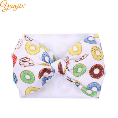 YANJIE 2023 Nové veľké 7" mašle do vlasov s uzlom, čelenka s potlačou guľky, elastická čelenka, DIY dievčenské vlasové doplnky pre bábätká