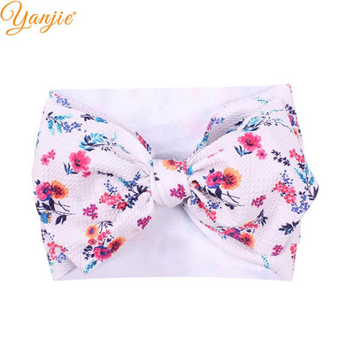 YANJIE 2023 Nové veľké 7" mašle do vlasov s uzlom, čelenka s potlačou guľky, elastická čelenka, DIY dievčenské vlasové doplnky pre bábätká