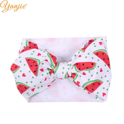 YANJIE 2023 Nové veľké 7" mašle do vlasov s uzlom, čelenka s potlačou guľky, elastická čelenka, DIY dievčenské vlasové doplnky pre bábätká