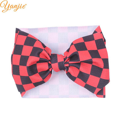 YANJIE 2023 Nové veľké 7" mašle do vlasov s uzlom, čelenka s potlačou guľky, elastická čelenka, DIY dievčenské vlasové doplnky pre bábätká