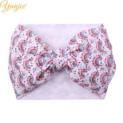 YANJIE 2023 Nové veľké 7" mašle do vlasov s uzlom, čelenka s potlačou guľky, elastická čelenka, DIY dievčenské vlasové doplnky pre bábätká