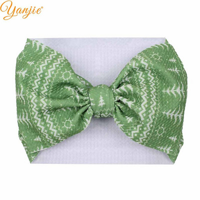 YANJIE 2023 Nové veľké 7" mašle do vlasov s uzlom, čelenka s potlačou guľky, elastická čelenka, DIY dievčenské vlasové doplnky pre bábätká