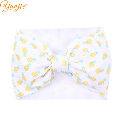 YANJIE 2023 Nové veľké 7" mašle do vlasov s uzlom, čelenka s potlačou guľky, elastická čelenka, DIY dievčenské vlasové doplnky pre bábätká