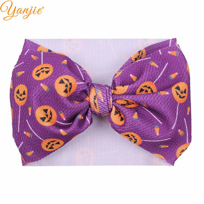 YANJIE 2023 Nové veľké 7" mašle do vlasov s uzlom, čelenka s potlačou guľky, elastická čelenka, DIY dievčenské vlasové doplnky pre bábätká