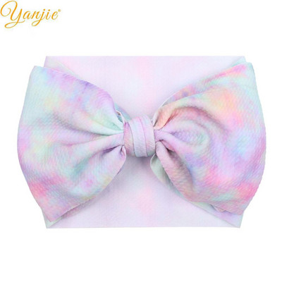 YANJIE 2023 Nové veľké 7" mašle do vlasov s uzlom, čelenka s potlačou guľky, elastická čelenka, DIY dievčenské vlasové doplnky pre bábätká