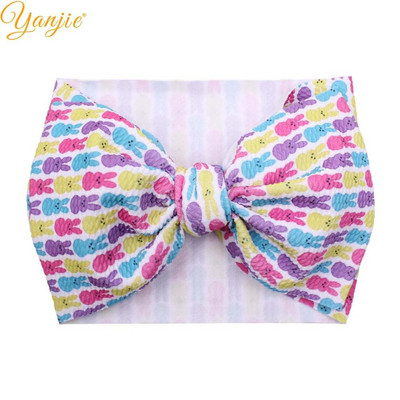 YANJIE 2023 Nové veľké 7" mašle do vlasov s uzlom, čelenka s potlačou guľky, elastická čelenka, DIY dievčenské vlasové doplnky pre bábätká