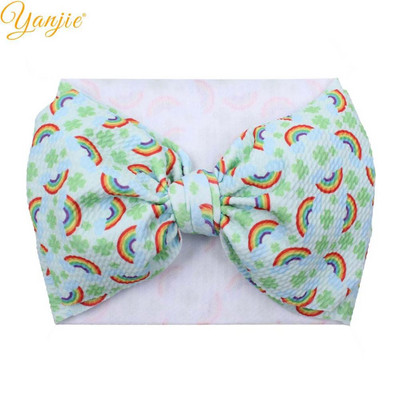 YANJIE 2023 Nové veľké 7" mašle do vlasov s uzlom, čelenka s potlačou guľky, elastická čelenka, DIY dievčenské vlasové doplnky pre bábätká