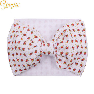 YANJIE 2023 Nové veľké 7" mašle do vlasov s uzlom, čelenka s potlačou guľky, elastická čelenka, DIY dievčenské vlasové doplnky pre bábätká