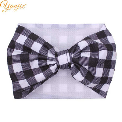 YANJIE 2023 Nové veľké 7" mašle do vlasov s uzlom, čelenka s potlačou guľky, elastická čelenka, DIY dievčenské vlasové doplnky pre bábätká