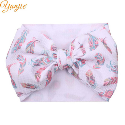 YANJIE 2023 Nové veľké 7" mašle do vlasov s uzlom, čelenka s potlačou guľky, elastická čelenka, DIY dievčenské vlasové doplnky pre bábätká