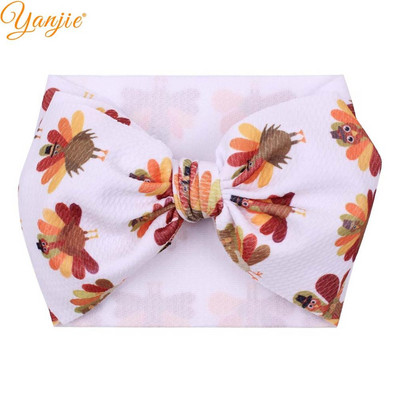 YANJIE 2023 Nové veľké 7" mašle do vlasov s uzlom, čelenka s potlačou guľky, elastická čelenka, DIY dievčenské vlasové doplnky pre bábätká