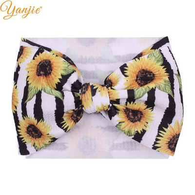 YANJIE 2023 Nové veľké 7" mašle do vlasov s uzlom, čelenka s potlačou guľky, elastická čelenka, DIY dievčenské vlasové doplnky pre bábätká