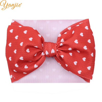 YANJIE 2023 Nové veľké 7" mašle do vlasov s uzlom, čelenka s potlačou guľky, elastická čelenka, DIY dievčenské vlasové doplnky pre bábätká