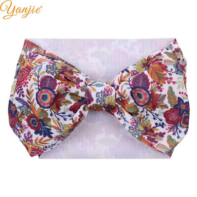 YANJIE 2023 Nové veľké 7" mašle do vlasov s uzlom, čelenka s potlačou guľky, elastická čelenka, DIY dievčenské vlasové doplnky pre bábätká