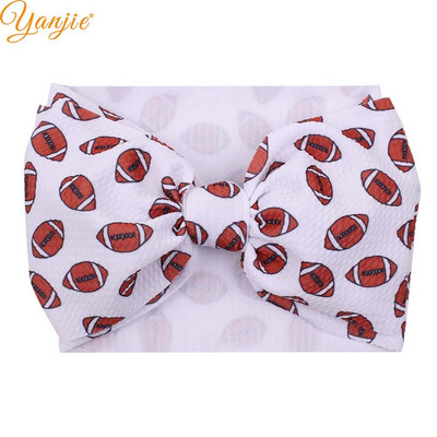 YANJIE 2023 Nové veľké 7" mašle do vlasov s uzlom, čelenka s potlačou guľky, elastická čelenka, DIY dievčenské vlasové doplnky pre bábätká