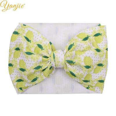 YANJIE 2023 Nové veľké 7" mašle do vlasov s uzlom, čelenka s potlačou guľky, elastická čelenka, DIY dievčenské vlasové doplnky pre bábätká