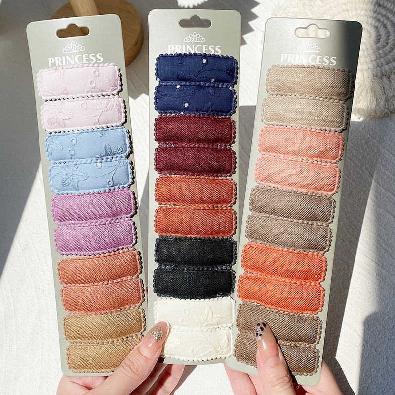 10kom/set Štipaljke za kosu kvadratnog oblika s ispisom i vezom za djevojčice Ženske butik ukosnice Ukosnice Pokrivala za glavu Dječji dodaci za kosu