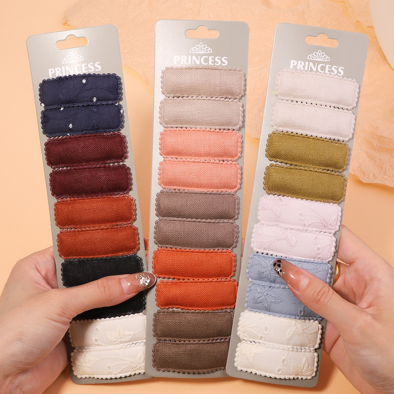 10kom/set Štipaljke za kosu kvadratnog oblika s ispisom i vezom za djevojčice Ženske butik ukosnice Ukosnice Pokrivala za glavu Dječji dodaci za kosu