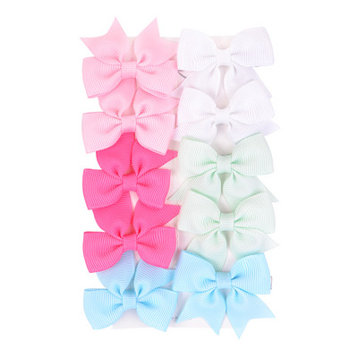 10kom/set nove šarene kopče za kosu s mašnama za slatke djevojke Mini ukosnice Boutique ukosnice Pokrivala za glavu Dječji dodaci za kosu