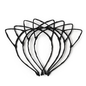 4 vnt./stal. Juodos plaukų juostos žavios katės ausys „pasidaryk pats“ metalinės plaukų juostelės mergaičių plaukų lankelis, tuščiaviduriai galvos juostos