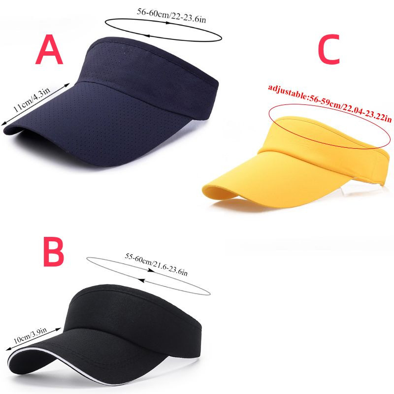 Pălării de soare de vară, respirabile, bărbați, femei, vizor reglabil, protecție UV, pălărie goală, sport solid, tenis, golf, alergare, șapcă de protecție solară