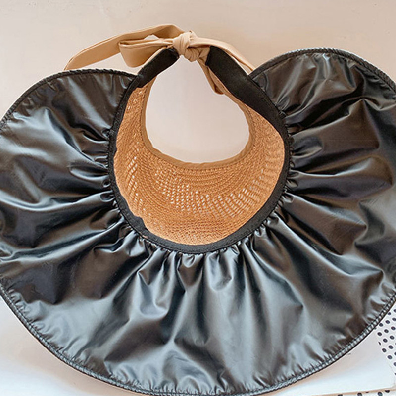 Vasaros moteriškos kepuraitės, apsaugančios nuo UV spindulių, plačių kraštų paplūdimio kepurės nuo saulės tuščios viršutinės kepuraitės, surištos uodegos kepuraitės, lankeliai, moteriškos, mergaitės, panamos kepuraitės