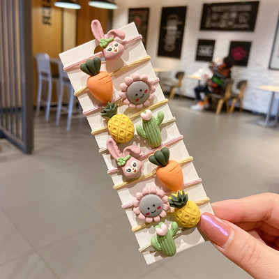 10 bucăți/set benzi elastice de păr cu animale drăguțe din desene animate pentru copii, fete, benzi de cauciuc minunate, suport pentru coadă de cal, accesorii pentru păr pentru copii